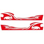 2 Pcs set D-467 Waves Pattern Car Modified Decorative Sticker Red
