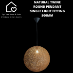 Natura L Twine Round Pendant Single Light Fitting - 500MM