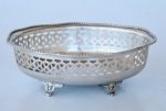 Pewter Oval Filigree Bowl Feet 8X21X17CM
