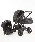 3 In 1 Emerald Pu Leather Black On Black Plus Pu Nappy Bag