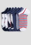 7-PACK Trainer Socks - Light Grey Marl & Sailing Boats