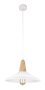 Bright Star Lighting Pendant Light Metal White Shade With Wood