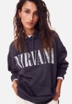 Motif-front Hoodie - Dark Grey & Nirvana