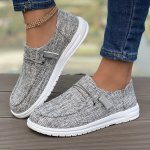 Women's Lightweight Canvas Shoes Casual Low Top Slip On Flat Sneakers Breathable Walking Shoes