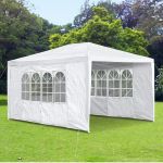 Gazebo Folding Tent Marquee W Side Walls For Functions Weddings Events Picnics 3 X 4M White
