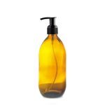 100ML Amber Glass Generic Bottle With Pump Dispenser - Black 28 410