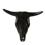 Ceramic Cow Skull Large - Matte Black
