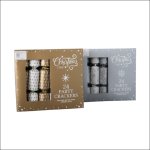 Rsw 24 Silver Stars Christmas Crackers Party Box XM6501