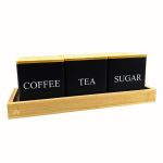 Storage Jars Metal Containers With Tray For Coffee Beans And Tea