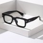 Cute Classic Trendy Thick Square Frame Plano Glasses For Men Women Students Casual School Business Supplies Photo Props In 2 Colors