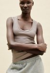 Ribbed Vest Top - Greige