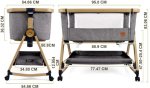 Zs - 5-IN-1 Adjustable Baby Bedside Sleeper Bassinet With Mosquito Net & Storage