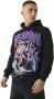 - Men's Large Scale Graffiti Basketball Puff Print Hoodie - Black