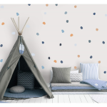 Kikki & Frankie Wall Decal Packs Blue Rainbow Irregular Dots Wall Pattern Decals