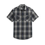 Men’s Block Letter Plaid Shirt