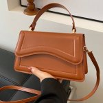 Newly Designed Women's Brown Solid Color Small Square Handbag Classic & Fashionable Shoulder Bag With Detachable & Adjustable St