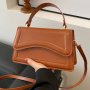 Newly Designed Women's Brown Solid Color Small Square Handbag Classic & Fashionable Shoulder Bag With Detachable & Adjustable Strap For Casual & Party Use