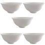 5 Pack - Simple High White Ceramic Round Noodle Bowl - White