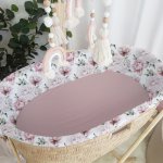 Moses Basket Liner And Fitted Sheet Only Small Fine Peoni Liner And Pink Fitted Sheet