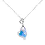 DESTINY Amora Aroura Borealis Drop Heart Necklace With Swarovski Crystals