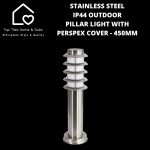 Stainless Steel IP44 Outdoor Pillar Light With Perspex Cover - 450MM