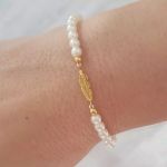 Zemira Gold Plated 925 Sterling Silver Feather Bracelet Size 12-24CM Adjustable Cord