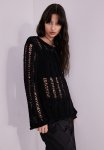 Ladder-stitch-look Jumper - Black