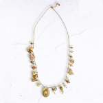 Multi Flower Charm Long Neckalce - Gold Free