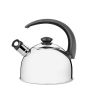 Stainless Steel Whistling Kettle With Black Handle - 2.1L