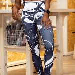 Marbled Tights - Printed Tights XL