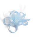 Light Blue Ribbon Mesh Swirl Fascinator Clip