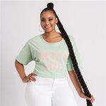 Donnay Plus Size Novelty Queen Size Dropped Shoulder Mint Top