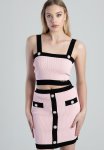 Sissy Boy Francina: Strappy Knit Tank Top With Button Details - Light Pink