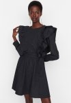Belted Frilly Dress - Anthracite