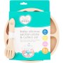 Made 4 Baby Silicone Plate Spoon & Fork Set Cream