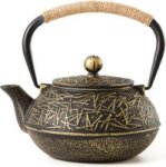 Oriental Handmade Cast Iron Teapot With Infuser - Black Gold 900ML