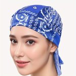 Trendy Paisley Print Turban Hat Solid Color Elastic Head Wraps Breathable Casual Durags Casual Sports Pirate Hats For Women