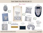 Cot Duvet Bedding -hand Drawn Koala Watercolour Set