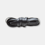 Leather Laces Black Gunmetal Plated Aglets 63" - Ns