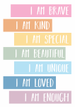 Affirmation Pastel Tones - Wall Art Print - A1