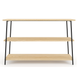 Leah Steel Pipe Shelf Console - White Oak