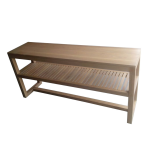 Contemporary Slatted Shelf Server - American Oak Clear Varnish