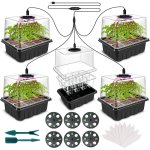 4/5/6 Packs Grow Your Own Plants With This Complete Seed Starting Kit - Includes 4/5/6 Pack Seedling Starter Trays Full Spectrum