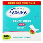 Clicks Femme Pantyliners Scented 100 Liners