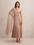 Samara One Shoulder Plisse Maxi Dress - 20 Blush