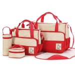 BABY Multifunctional Changing Diaper Handbag 5 Piece Set - Red