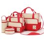 BABY Multifunctional Changing Diaper Handbag 5 Piece Set - Red
