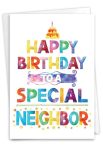 Nobleworks Neighbor Happy Birthday Greeting Card With 5 X 7 Inch Envelope 1 Card Watercolor Bday Special Neighbor C10628BDG