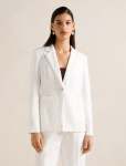 Lucy Linen Blazer - 16 Porcelain