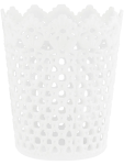 White Round Crochet Design Planter - None None